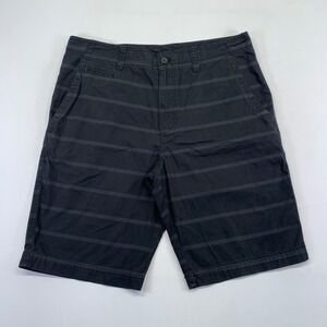 Faded Glory Mens Shorts Size 34 Black Striped Skater Jorts